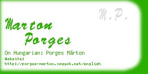 marton porges business card